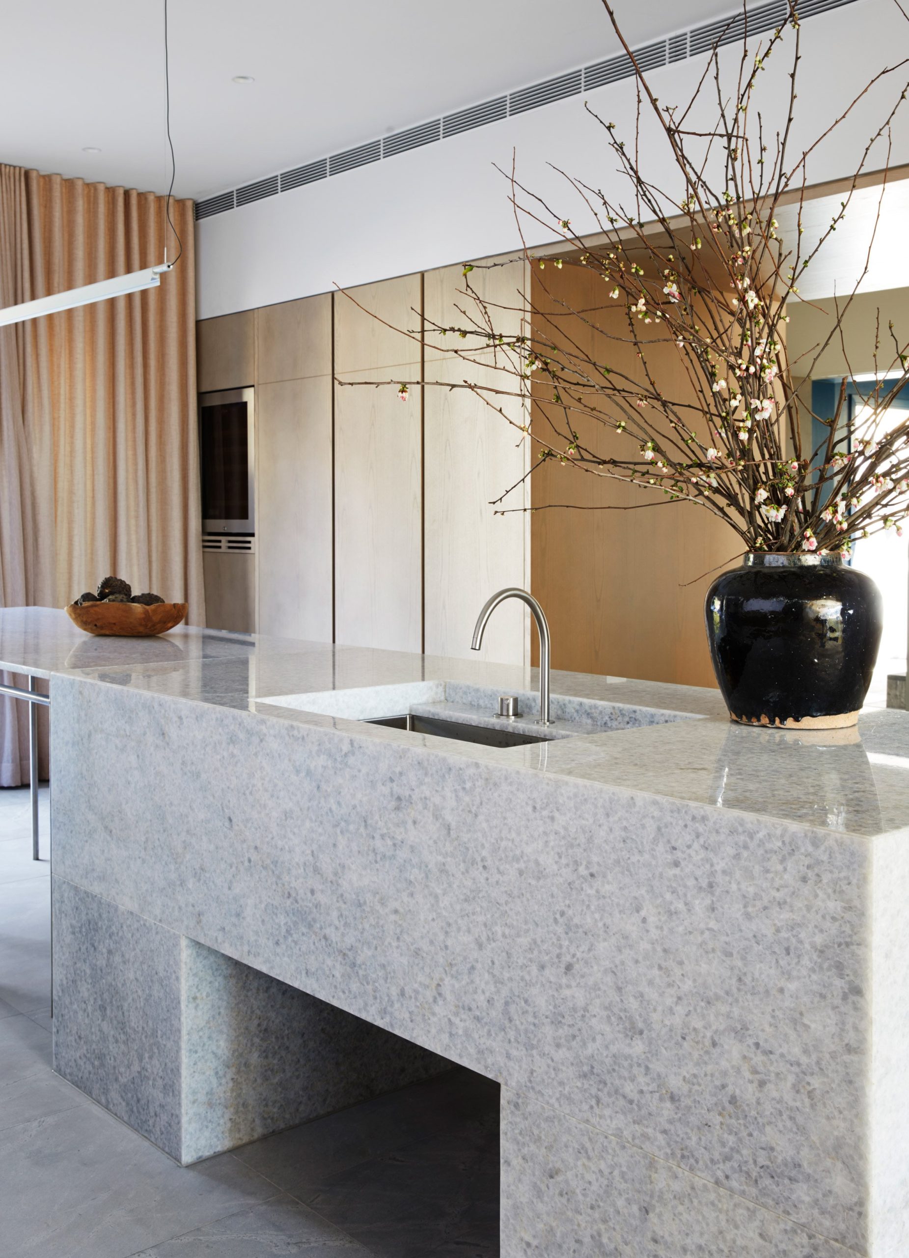 Marble kitchen island