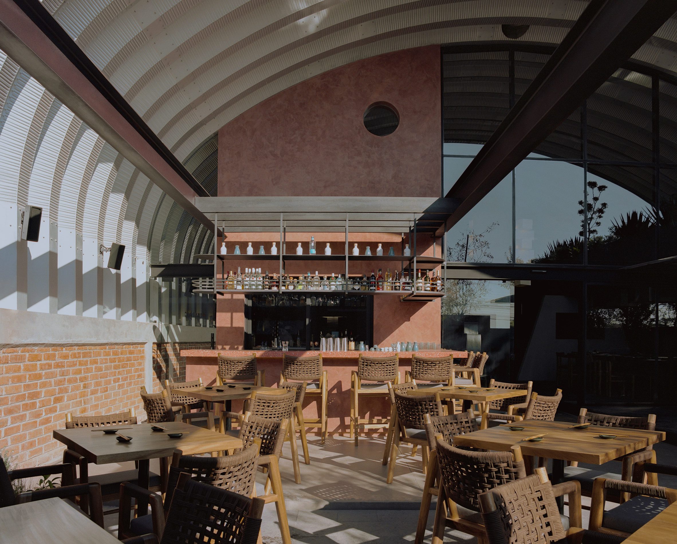 I-beams in vaulted ceiling