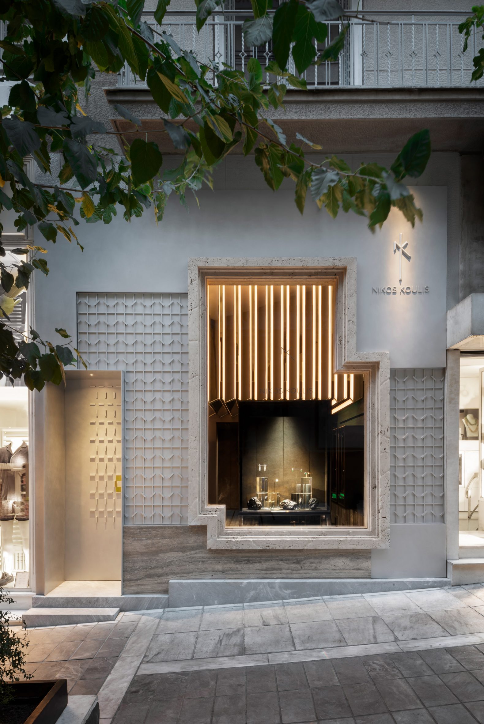 Facade of Nikos Koulis store in Athens by Bureau de Change