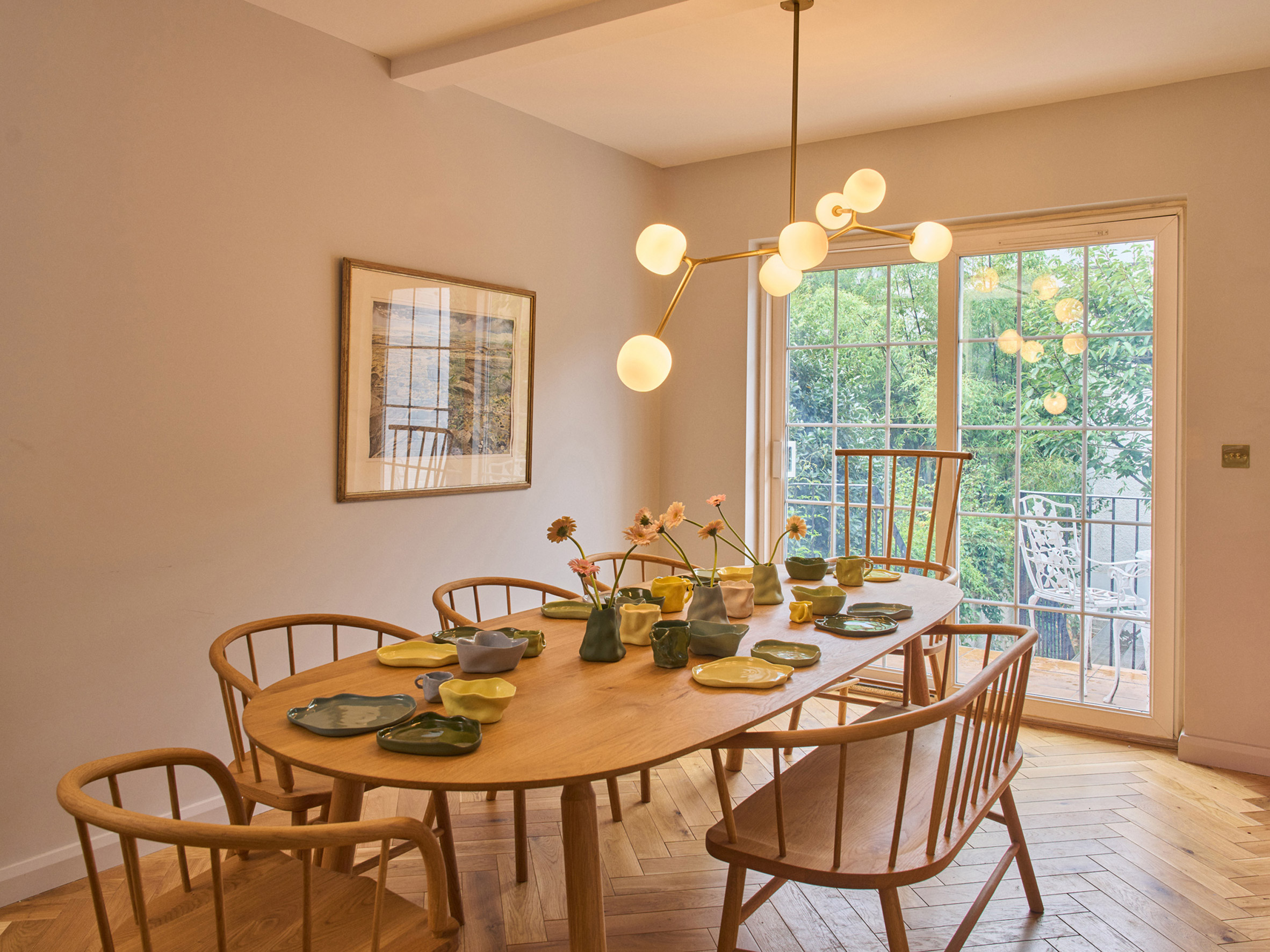 Ceramics by Emma Louise Payne and furniture and lighting by David Irwin in The Objects We Live By exhibition