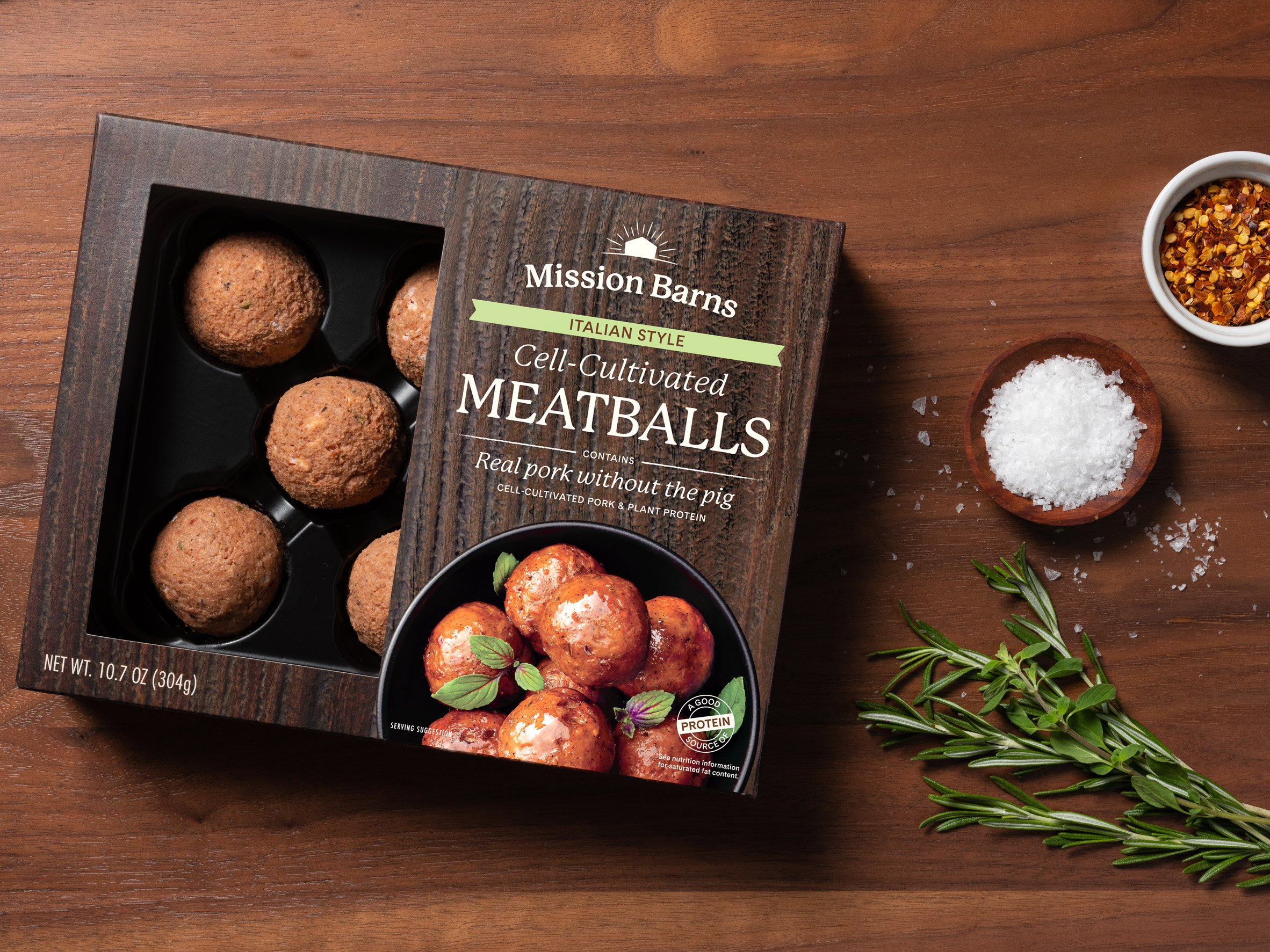 Mission Barns lab-grown meatballs