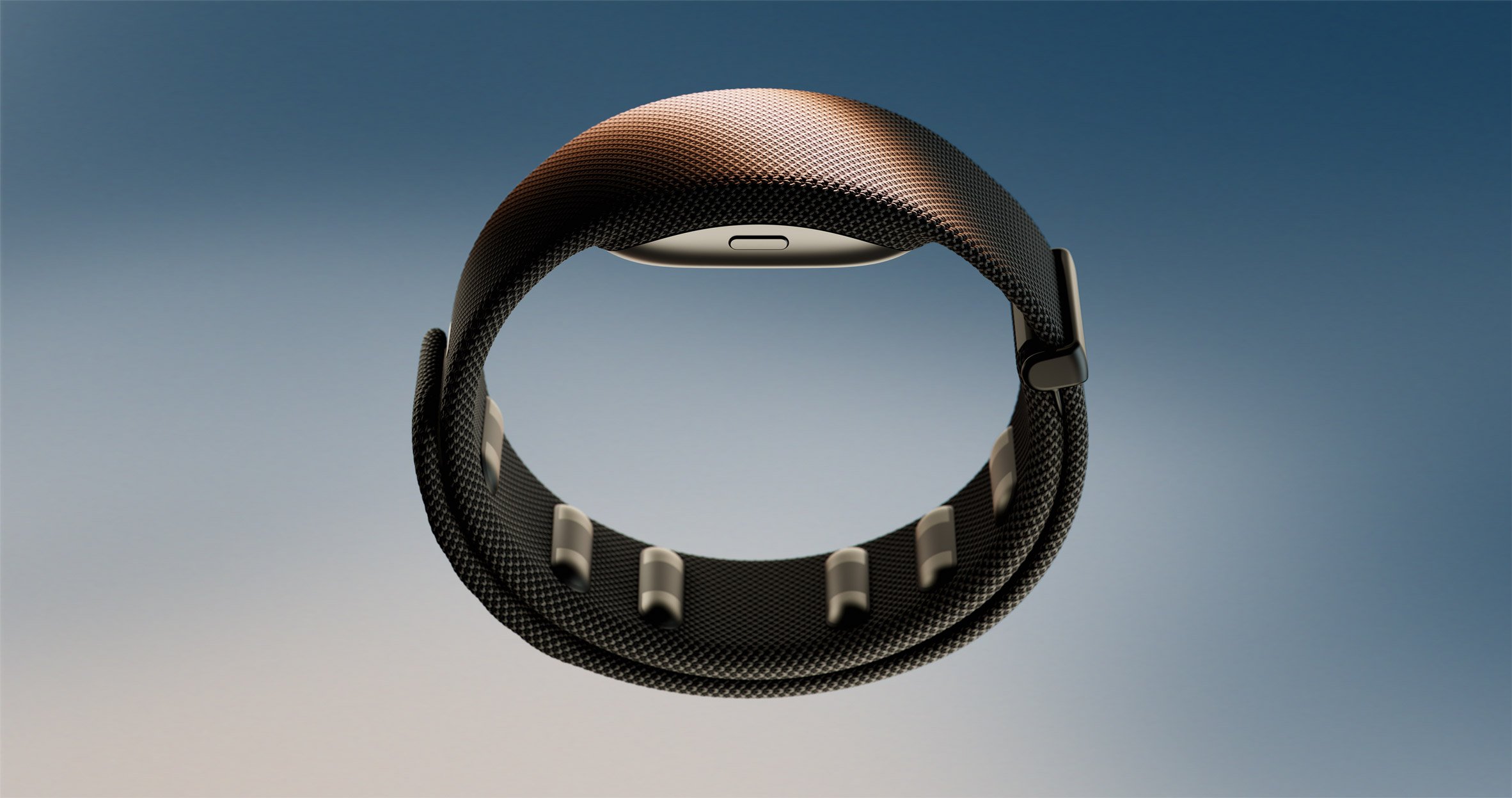 Close-up image of the Meta Neural Band showing electrodes covered in a mesh