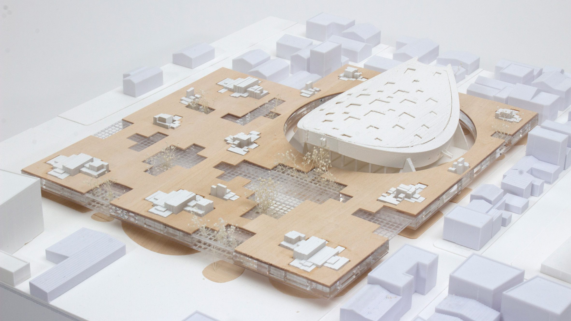 Model of Ethan Akiyama Poh's reimagined gymnasium in plan