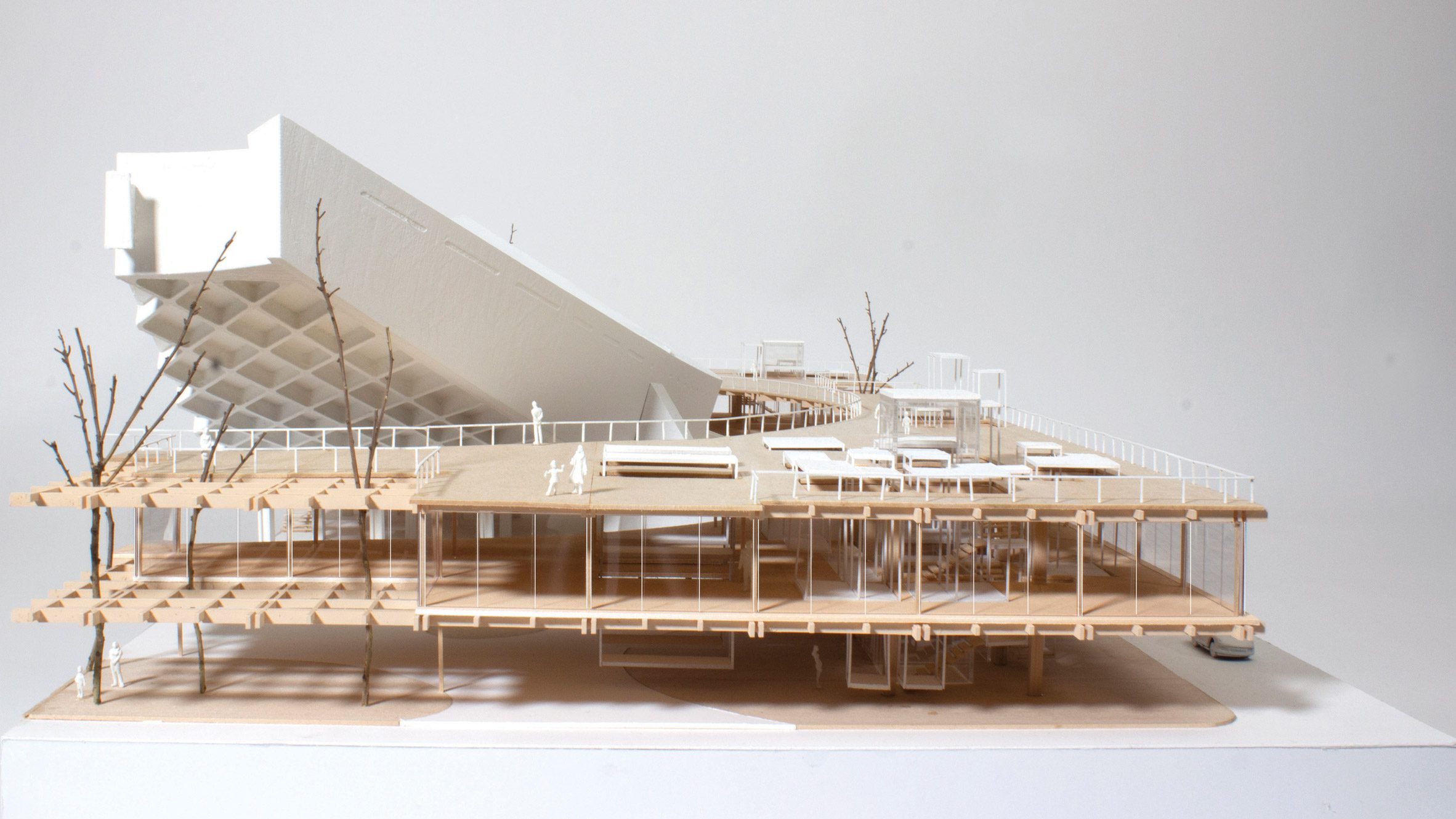 Model of Ethan Akiyama Poh's reimagined gymnasium in Japan by Kenzo Tange