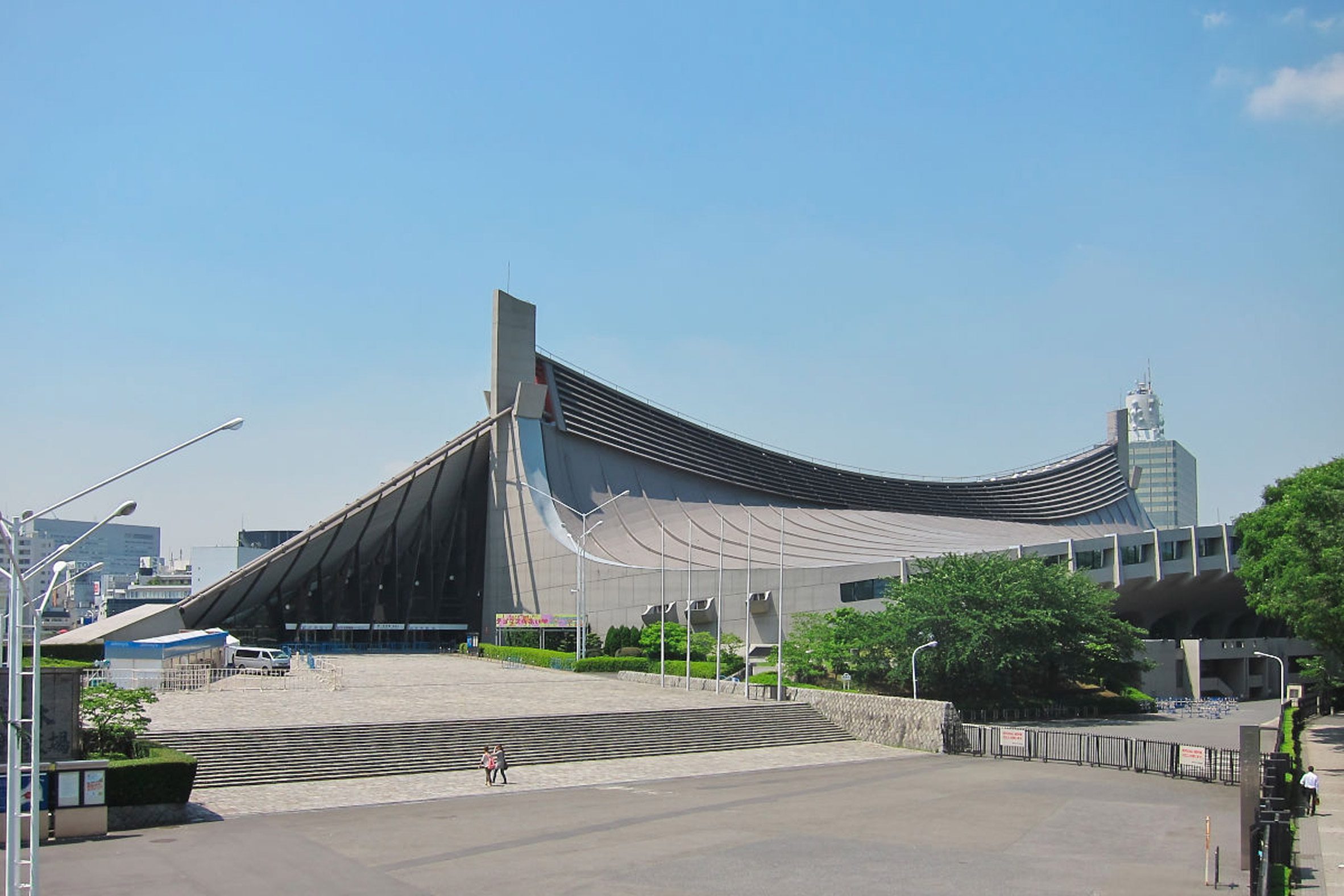 Exterior view of Kenzo Tange's Yoyogi National Gymnasium in Tokyo