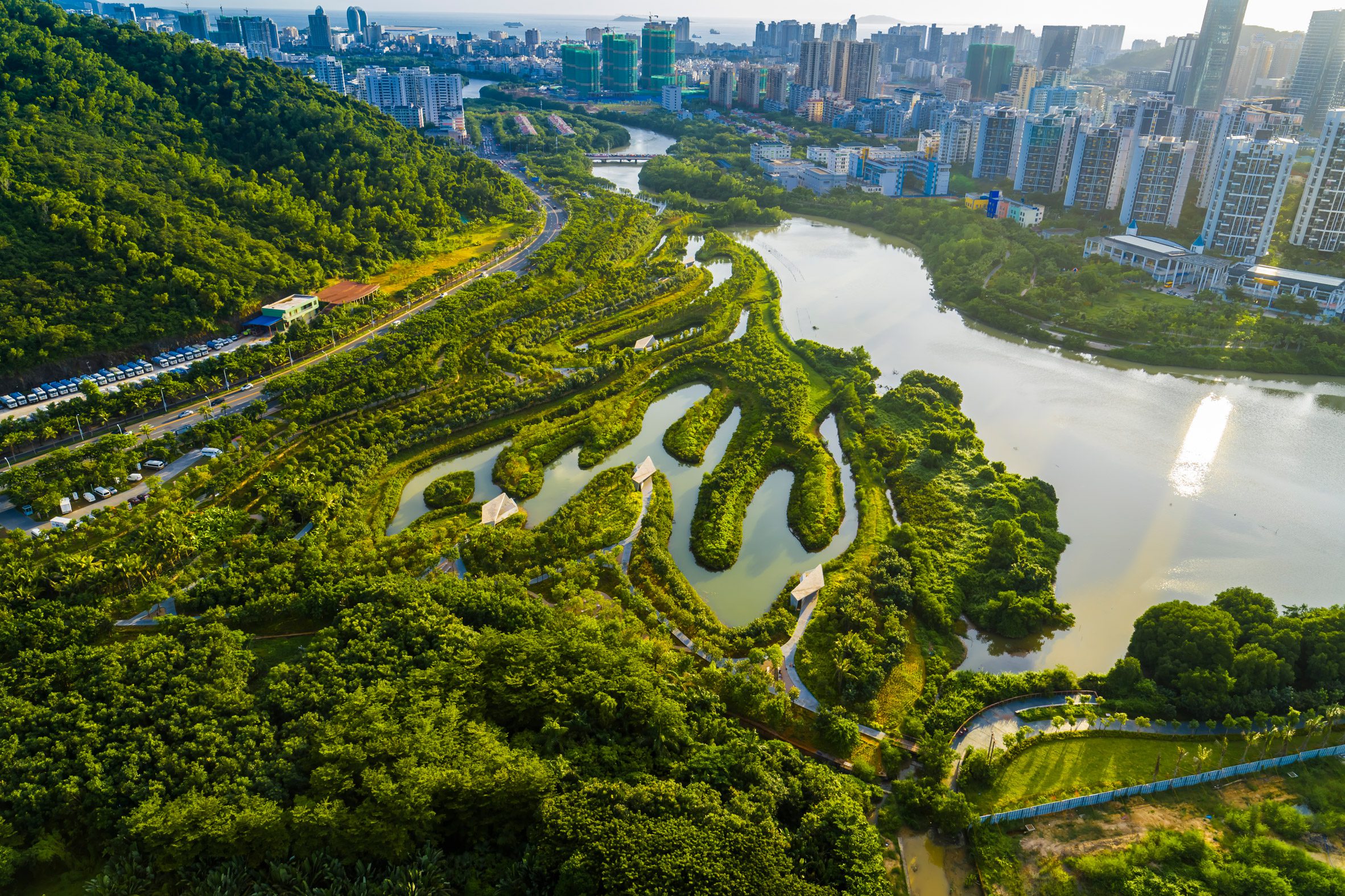 View of renewed river in China