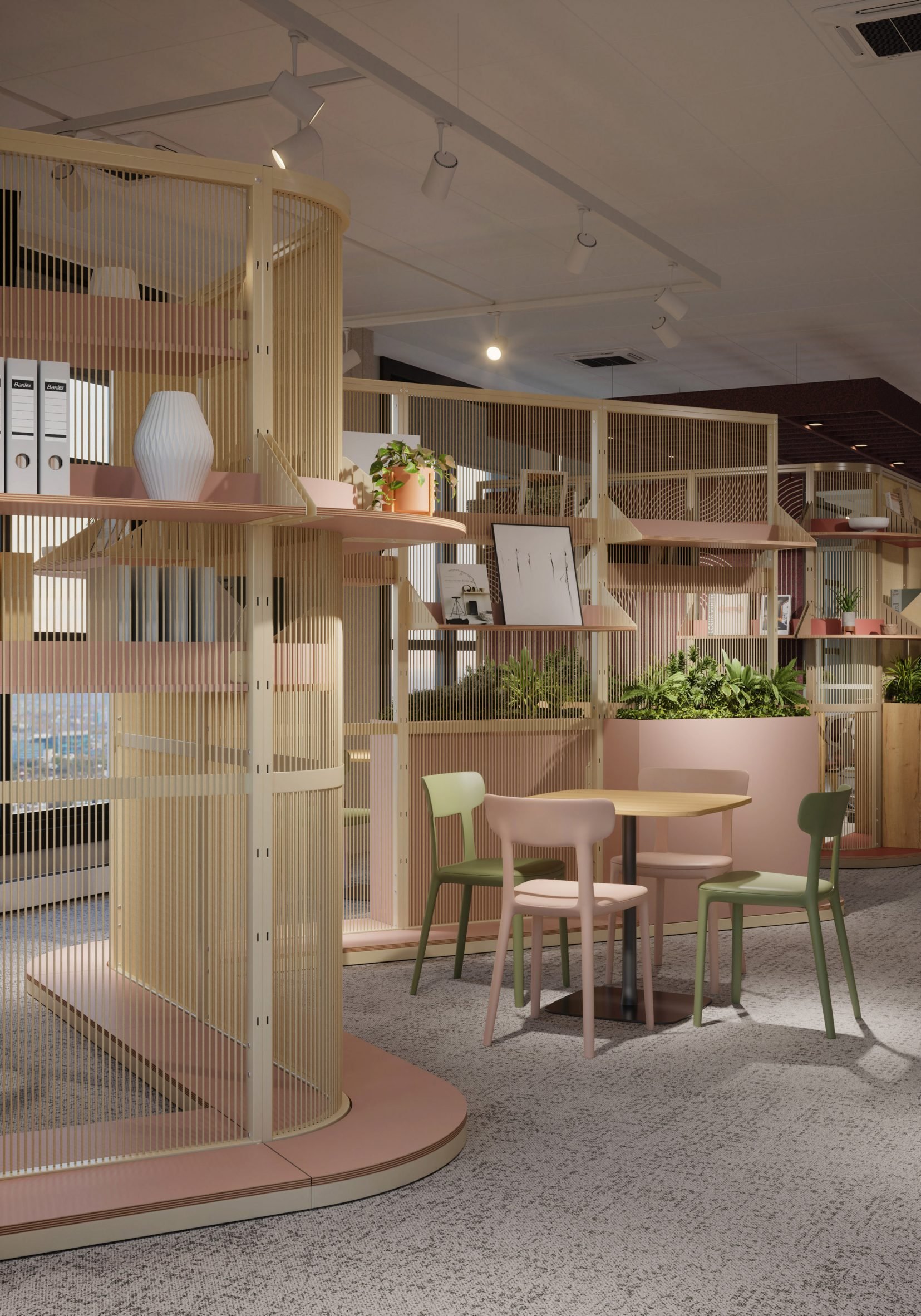 Harp space dividing system by Flokk