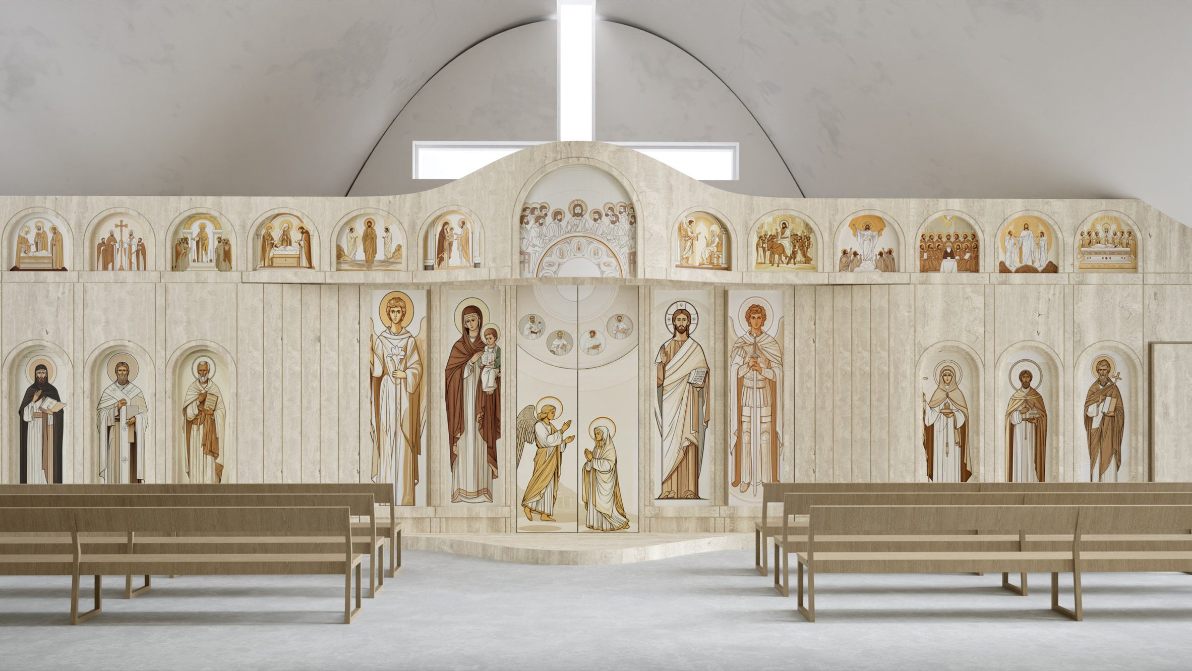 Interior of Holy Trinity Church by Aranchii Architects