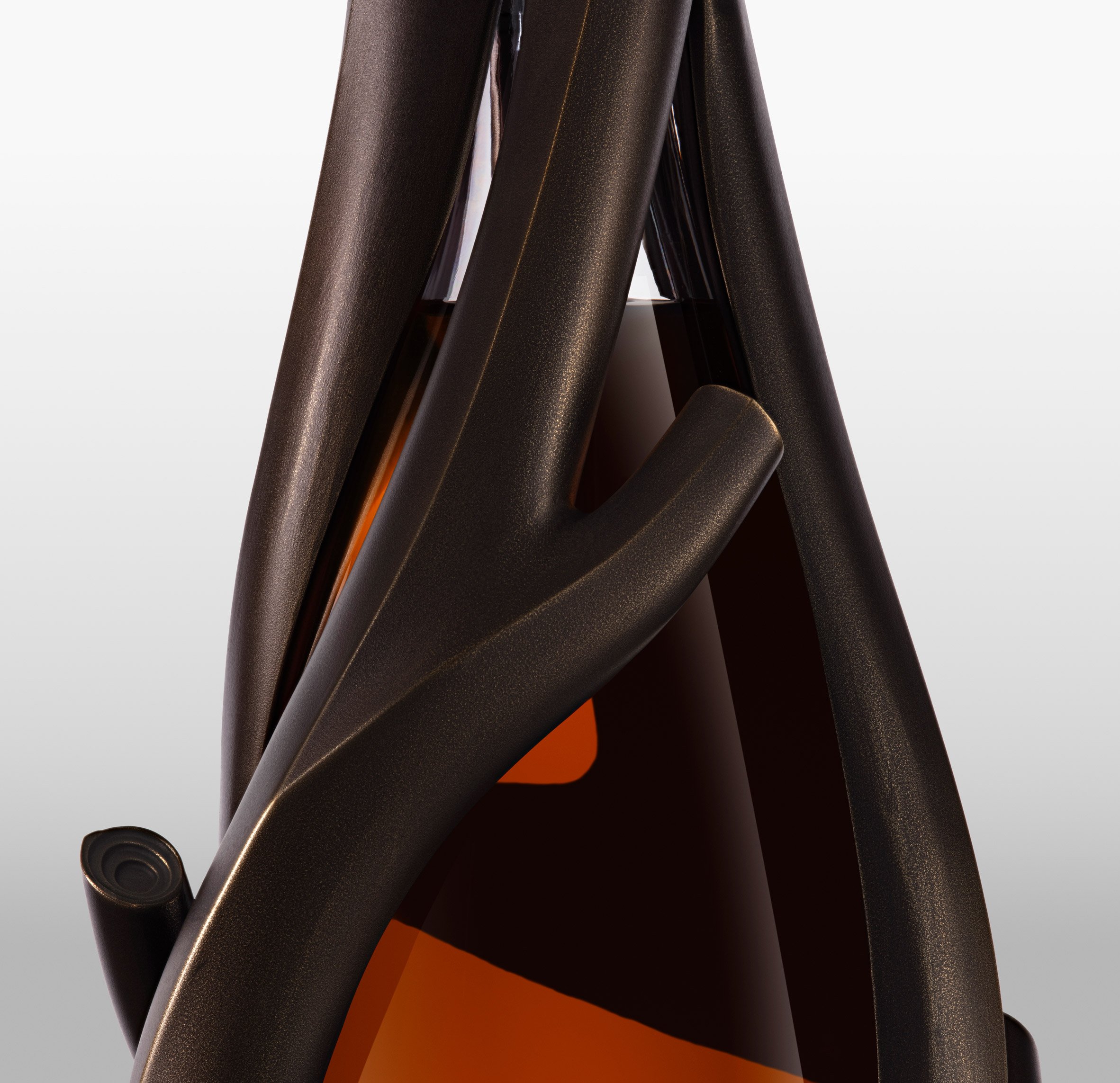 Bronze whisky bottle