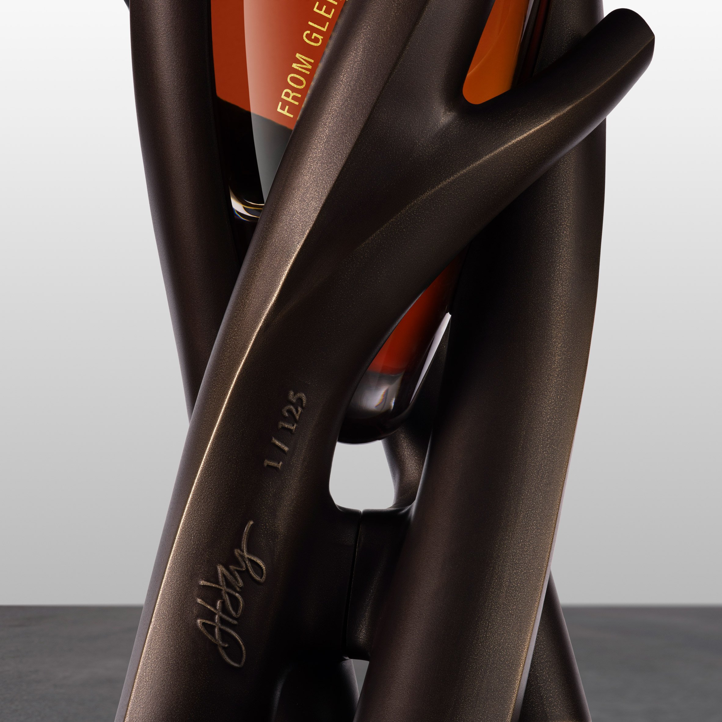 Bronze branch whisky bottle