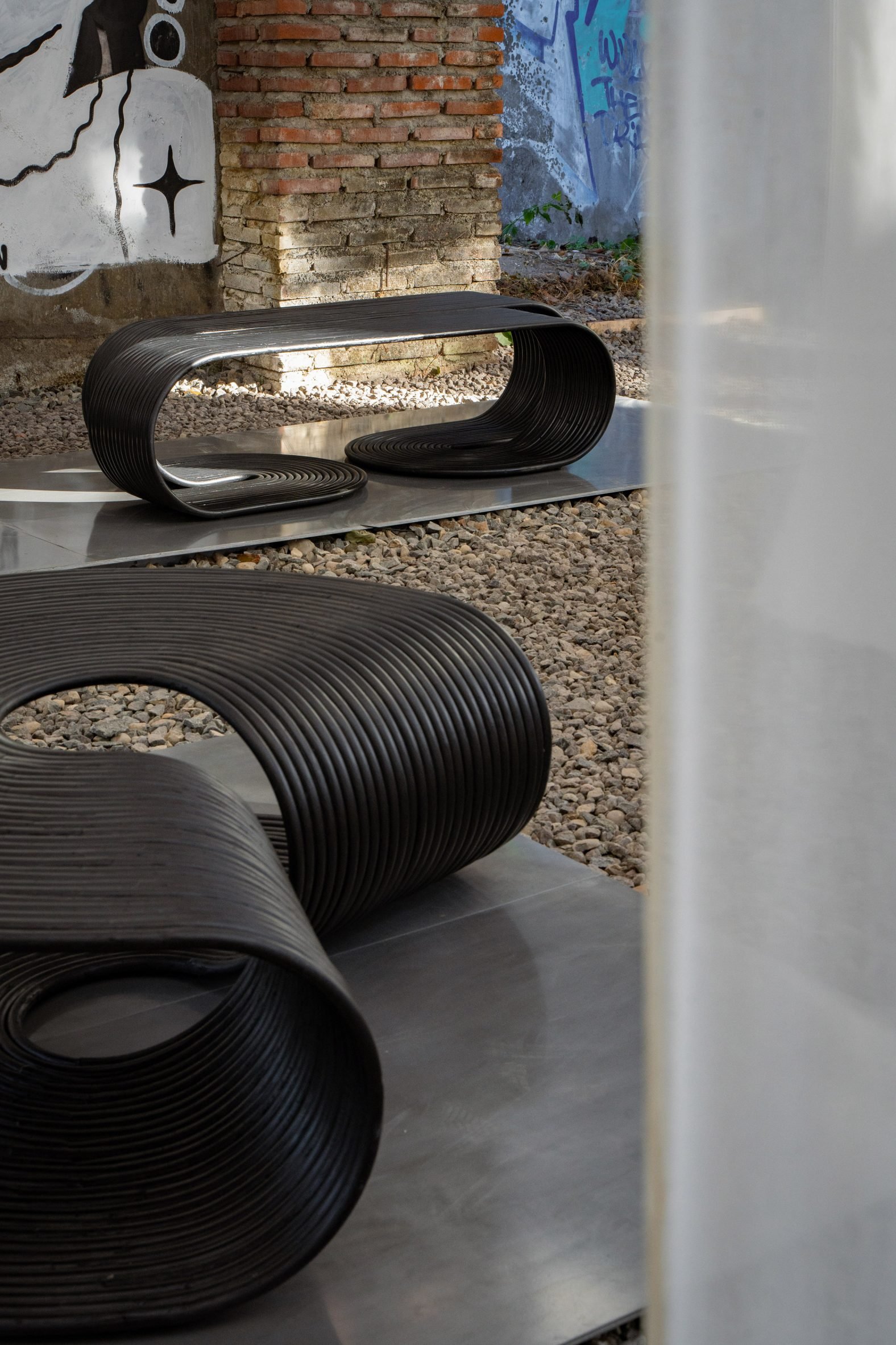 Rotella rattan tables by Pietro Franceschini at Jia Curated
