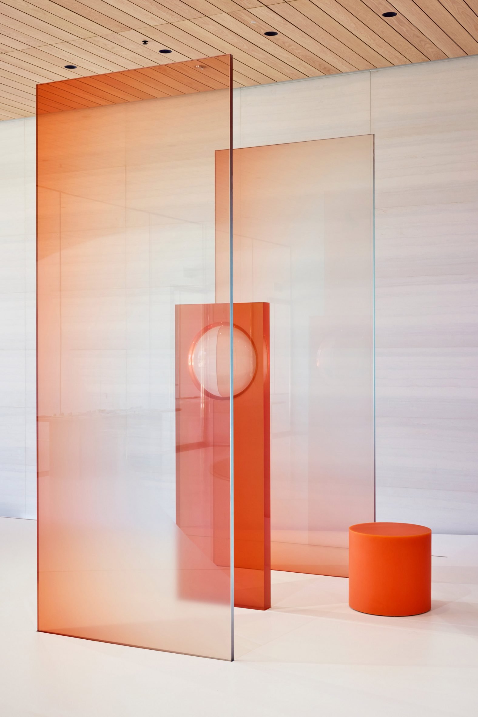 Orange art at Apple Park 