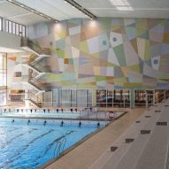 Valhallabadet pool with mural